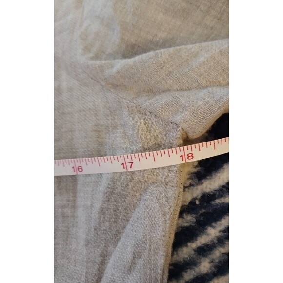 Zara Basic Grey Long Sleeve Tunic Top with Navy Floral Embroidery Size Large - Picture 10 of 11